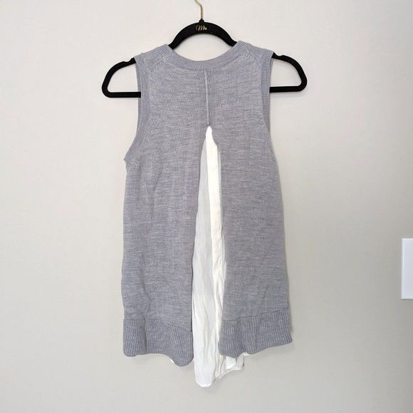 Athleta Gray Merino Wool Cross Back Sweater Tank Top - Picture 3 of 5